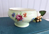 Green Aynsley Sugar Bowl Only English Bone China Vintage 1940s Floral Bouquets