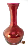 Etched Bohemian Vase Red Ruby Flash Cut Decanter Czechoslovakia 1940s