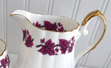 Cream And Sugar Purple Leaves Clare England 1950s Sugar and Creamer Bone China