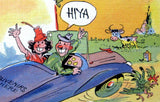 Motoring Comics Postcard 1940s Curt Teich Ephemera Been A Swell Trip Linen Divided