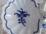 Vintage Czech Porcelain Double Open Salt Blue Onion 1940s Blue White