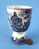 Historic America Blue Transferware Eggcup Johnson Brothers Double Vintage 1940s Ironstone