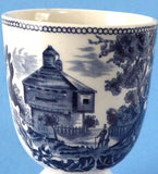 Historic America Blue Transferware Eggcup Johnson Brothers Double Vintage 1940s Ironstone