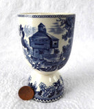 Historic America Blue Transferware Eggcup Johnson Brothers Double Vintage 1940s Ironstone