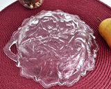 Indiana Glass Wild Rose Divided Relish Bowl Plate 2 Part 1940s Vintage Serving Tea Party