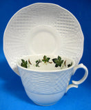Cup And Saucer Basketweave With Grape Leaves Marlborough Pattern 1940s England
