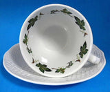 Cup And Saucer Basketweave With Grape Leaves Marlborough Pattern 1940s England