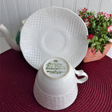 Cup And Saucer Basketweave With Grape Leaves Marlborough Pattern 1940s England