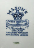 Plate Blue Transferware Masons Manchu Ironstone 1940s English Transferware