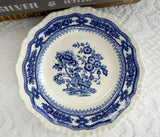 Teacup Trio Ironstone Blue Transferware Masons Manchu 1940s TLC
