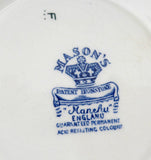 Teacup Trio Ironstone Blue Transferware Masons Manchu 1940s TLC