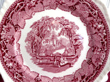 Vintage Mason's Vista Red Transferware Dinner Plate 1950s  Ironstone Made In England
