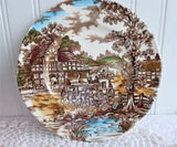 Coaching Days Breakfast Size Teacup Trio Polychrome Transferware 1940s