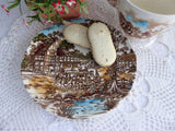 Coaching Days Breakfast Size Teacup Trio Polychrome Transferware 1940s