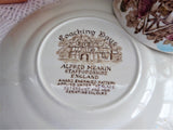 Coaching Days Breakfast Size Teacup Trio Polychrome Transferware 1940s
