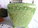 English Brama Gold Green Chintz Biscuit Barrel 1940s Cookie Jar Floral Midwinter