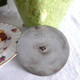 English Brama Gold Green Chintz Biscuit Barrel 1940s Cookie Jar Floral Midwinter