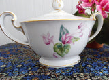 Noritake Cream and Sugar Cyclamen Lovely Vintage 1940s Pattern 5035