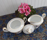 Noritake Cream and Sugar Cyclamen Lovely Vintage 1940s Pattern 5035