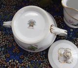 Noritake Cream and Sugar Cyclamen Lovely Vintage 1940s Pattern 5035