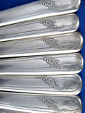 Oneida Queen Bess Table Knives Set Of 6 And 1 Elegant 1950s Floral Silverplate Stainless Blades