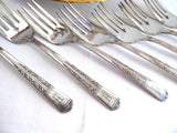 Dessert Forks 8 Oneida Royal Oak Oakleigh Salad Forks 1940s Silver Plate Monogram H