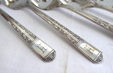 Dessert Forks 8 Oneida Royal Oak Oakleigh Salad Forks 1940s Silver Plate Monogram H