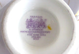 Geraniums Paragon Cup And Saucer Gorgeous Lavender Black 1920s Hand Painted