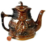 Toby Teapot Character Jug Gold Luster England Price Kensington 1940s Double Sided