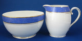 Cream And Sugar Blue Mottled Bands Gold Trim Creamer Radfords 1930s