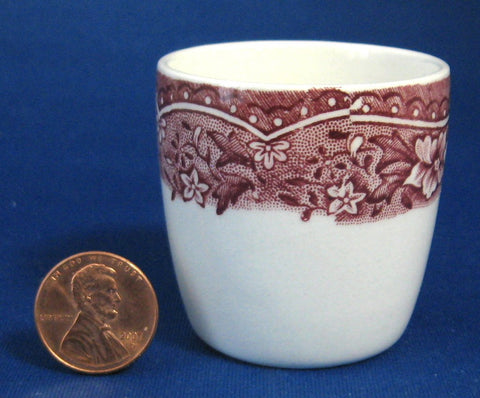 Barratts Old Castle Red Transferware Eggcup Single Vintage 1940s Ironstone