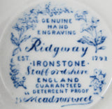 Cup And Saucer Meadowsweet Blue Transferware Ridgway 1940s Ironstone