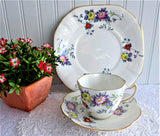 Rosina England Cup and Saucer With Plate Art Deco Stylized Floral 1948-1952