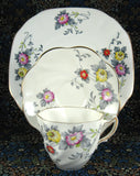 Rosina England Cup and Saucer With Plate Art Deco Stylized Floral 1948-1952