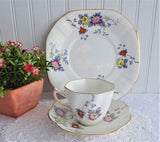 Rosina England Cup and Saucer With Plate Art Deco Stylized Floral 1948-1952