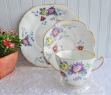 Rosina England Cup and Saucer With Plate Art Deco Stylized Floral 1948-1952