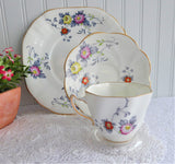 Rosina England Cup and Saucer With Plate Art Deco Stylized Floral 1948-1952