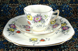 Rosina England Cup and Saucer With Plate Art Deco Stylized Floral 1948-1952