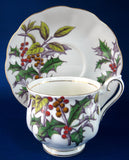 Royal Albert December Holly Cup And Saucer Flower Of The Month 1940s Christmas