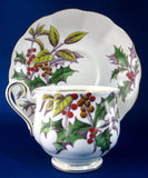 Royal Albert December Holly Cup And Saucer Flower Of The Month 1940s Christmas