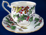 Royal Albert December Holly Cup And Saucer Flower Of The Month 1940s Christmas