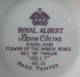 Royal Albert December Holly Cup And Saucer Flower Of The Month 1940s Christmas