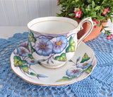 Royal Albert September Morning Glory Cup And Saucer Flower Of The Month 1940s