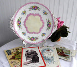 Royal Albert Cake Plate Prudence Pink Cake Server 1940s Flowers Polka Dots