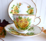 Royal Albert Tea Rose Teacup Trio Yellow Roses English 1940s