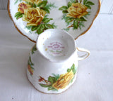 Royal Albert Tea Rose Teacup Trio Yellow Roses English 1940s