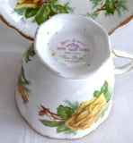 Royal Albert Tea Rose Teacup Trio Yellow Roses English 1940s