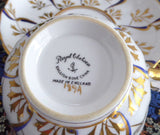 Royal Chelsea Regal Cup And Saucer Gold Cobalt Blue Fancy Hand Painted England 1950s