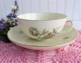 Royal Copenhagen Cup And Saucer Floral Frijsenborg Textured Porcelain 1950s