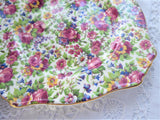 Summertime Chintz Royal Winton Grimwades Square Salad Plate 1940s Floral Chintz